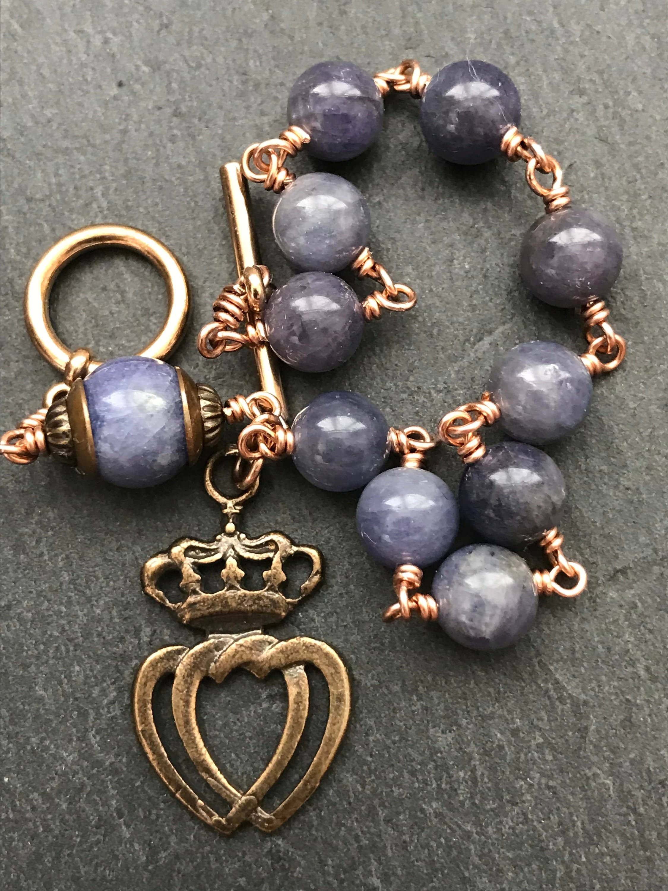 Catholic Tanzanite Bronze Rosary Bracelet