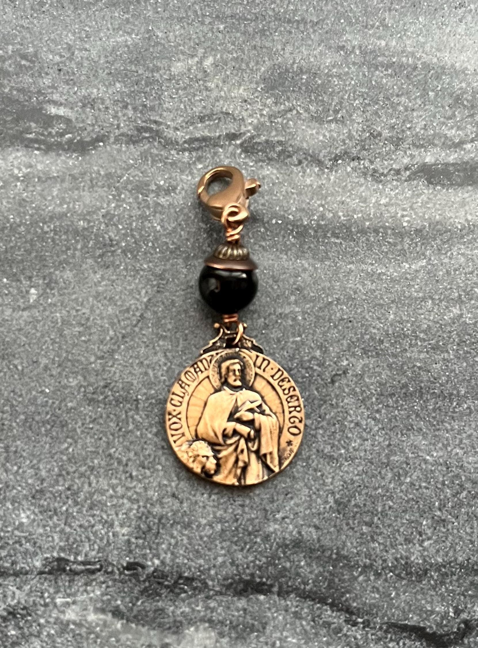 Bag Charm Saint Mark Zipper Pull - Bronze and Onyx