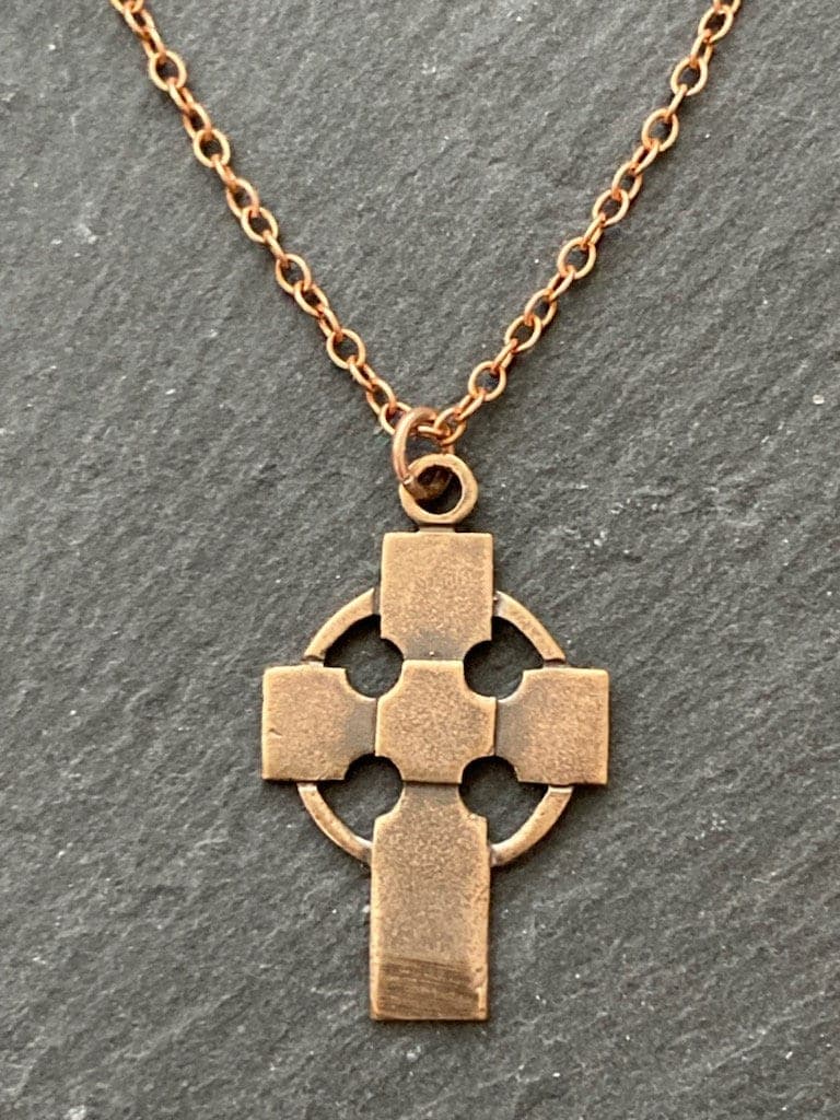 Celtic Cross Solid Bronze Necklace