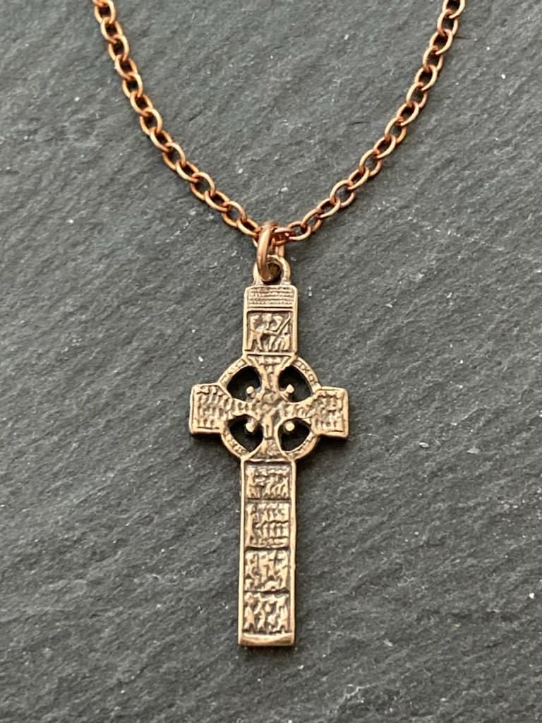 Celtic Cross Solid Bronze Necklace