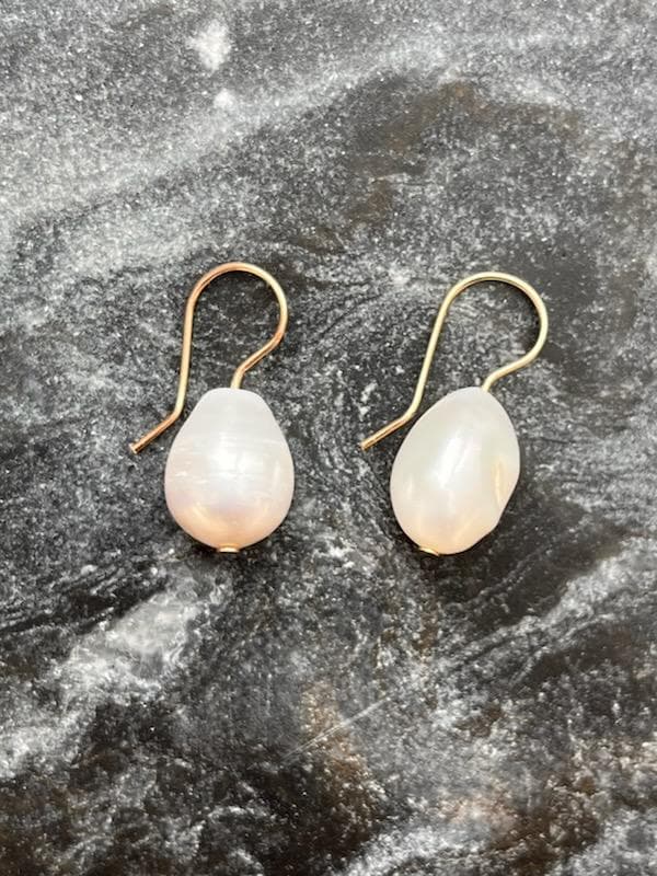 Pearl and Bronze Earrings