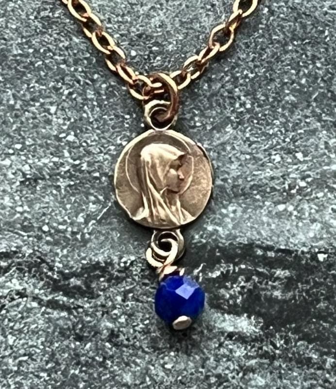 TINY Virgin Mary Necklace - Very Small Dainty Little Catholic - CeCeAgnes