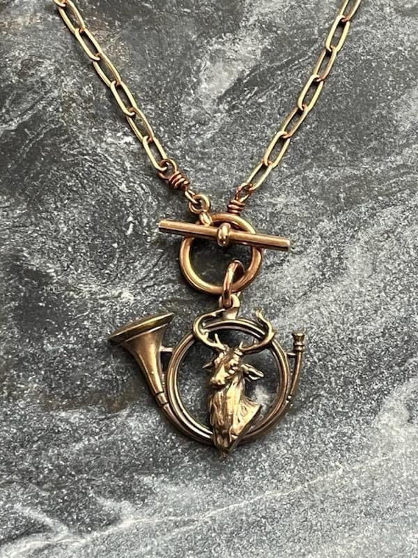 Saint Hubert Solid Bronze Necklace