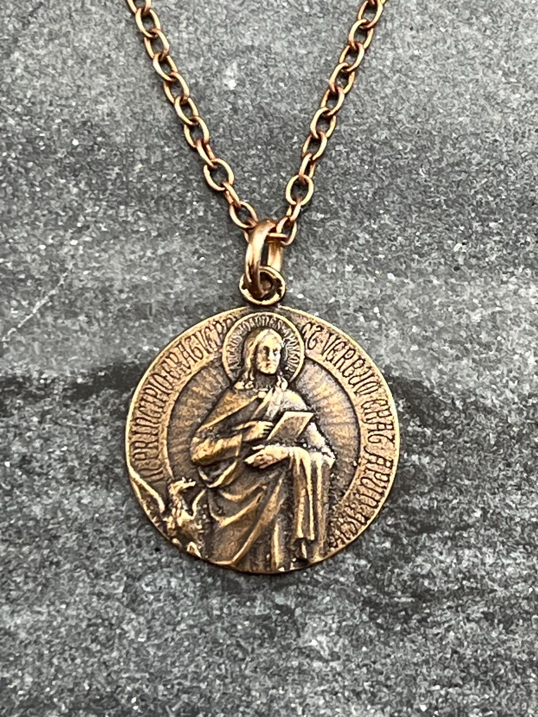 Saint John the Apostle Solid Bronze Necklace