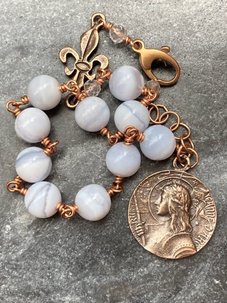 Saint Joan of Arc Bronze Rosary Bracelet