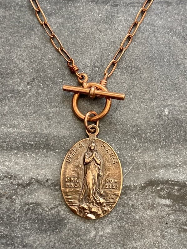 Stella Maris Solid Bronze Necklace